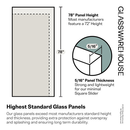 Glass Warehouse Astro 52 56 in. x 78 in. Fully Frameless Glass